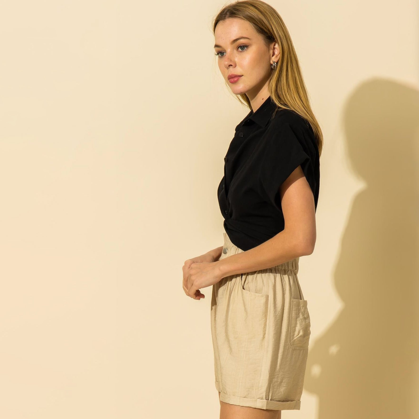 Ellie Cropped Button Up