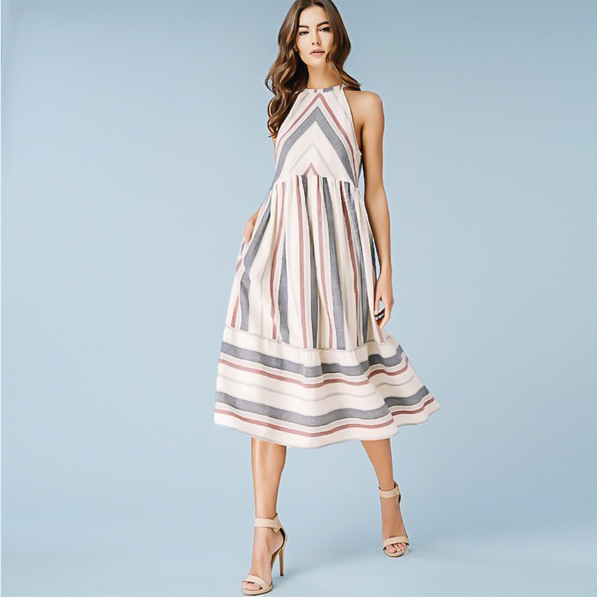 Woven Halter Midi Dress | Dulce Boutique Woven Halter Midi Dress | Dulce Boutique